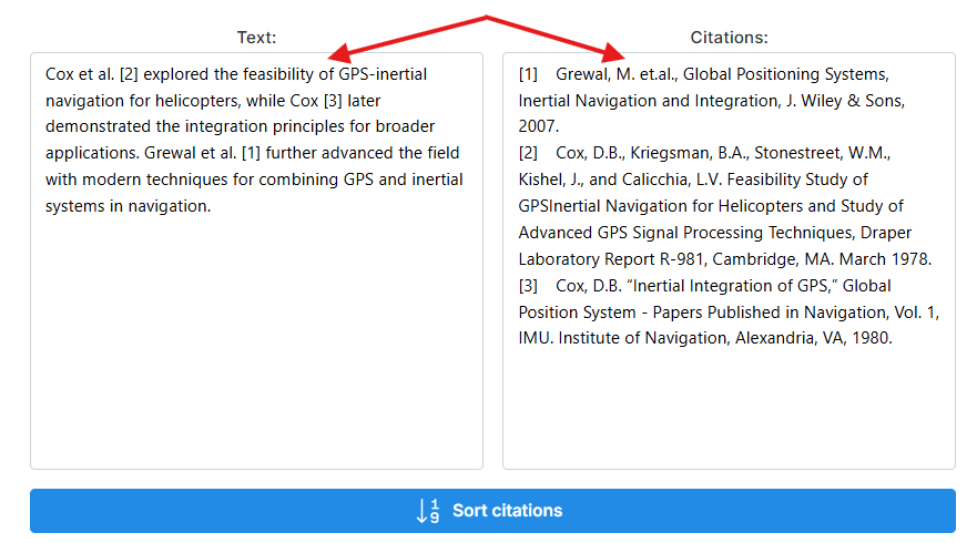 Paste your text into Referenzio